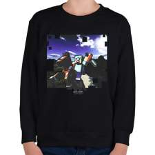PRINTFASHION minecraft ló (képregény stílus) - Gyerek pulóver - Fekete gyerek pulóver, kardigán