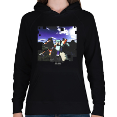 PRINTFASHION minecraft ló (képregény stílus) - Női kapucnis pulóver - Fekete