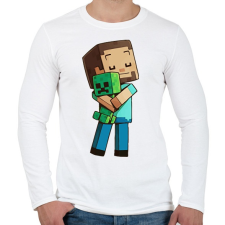 PRINTFASHION Minecraft Love - Férfi hosszú ujjú póló - Fehér férfi póló