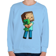 PRINTFASHION Minecraft Love - Gyerek pulóver - Világoskék gyerek pulóver, kardigán