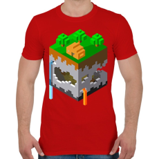 PRINTFASHION Minecraft map - Férfi póló - Piros