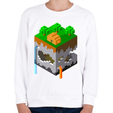 PRINTFASHION Minecraft map - Gyerek pulóver - Fehér gyerek pulóver, kardigán