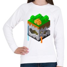 PRINTFASHION Minecraft map - Női pulóver - Fehér női pulóver, kardigán