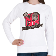 PRINTFASHION MINECRAFT - Női pulóver - Fehér női pulóver, kardigán
