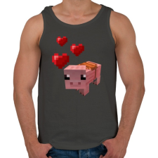 PRINTFASHION Minecraft pig love - Férfi atléta - Sötétszürke atléta, trikó