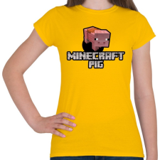 PRINTFASHION Minecraft pig - Női póló - Sárga női póló