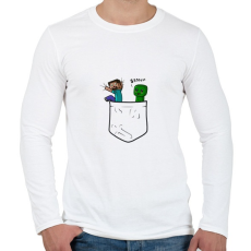 PRINTFASHION Minecraft Pocket - Férfi hosszú ujjú póló - Fehér