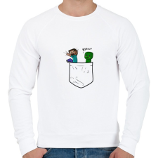 PRINTFASHION Minecraft Pocket - Férfi pulóver - Fehér férfi pulóver, kardigán