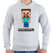 PRINTFASHION Minecraft - Steve - Férfi kapucnis pulóver - Sport szürke férfi pulóver, kardigán