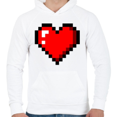 PRINTFASHION Minecraft szív - Férfi kapucnis pulóver - Fehér