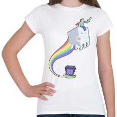 PRINTFASHION minecraft szivárvány - Női póló - Fehér