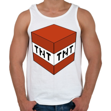 PRINTFASHION Minecraft TNT - Férfi atléta - Fehér atléta, trikó