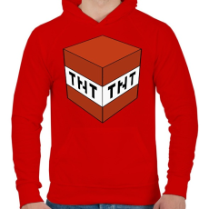 PRINTFASHION Minecraft TNT - Férfi kapucnis pulóver - Piros