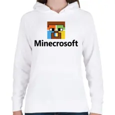PRINTFASHION Minecrosoft - Női kapucnis pulóver - Fehér