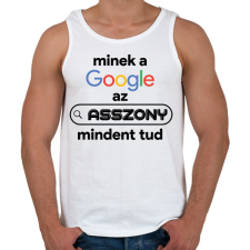 PRINTFASHION Minek a google az asszony mindent tud - Férfi atléta - Fehér atléta, trikó