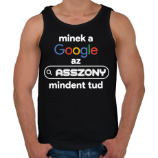 PRINTFASHION Minek a google az asszony mindent tud - Férfi atléta - Fekete