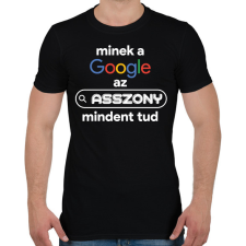PRINTFASHION Minek a google az asszony mindent tud - Férfi póló - Fekete férfi póló