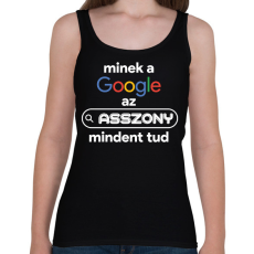 PRINTFASHION Minek a google az asszony mindent tud - Női atléta - Fekete