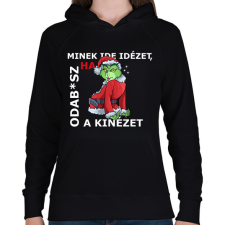 PRINTFASHION Minek ide idézet? - Női kapucnis pulóver - Fekete női pulóver, kardigán