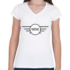 PRINTFASHION Mini - Női V-nyakú póló - Fehér női póló