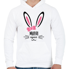 PRINTFASHION Mini nyuszi - lány - Férfi kapucnis pulóver - Fehér