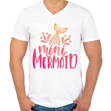 PRINTFASHION Mini sellő - Férfi V-nyakú póló - Fehér férfi póló