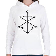 PRINTFASHION Minimal Anchor  - Női kapucnis pulóver - Fehér női pulóver, kardigán