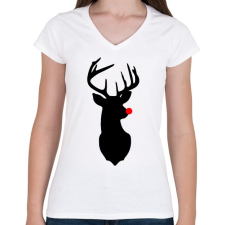 PRINTFASHION Minimal Rudolf - Női V-nyakú póló - Fehér női póló