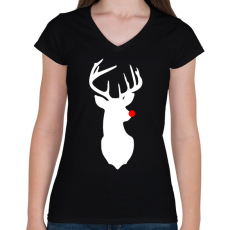 PRINTFASHION Minimal Rudolf - Női V-nyakú póló - Fekete