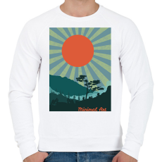 PRINTFASHION Minimalista Tájkép - Férfi pulóver - Fehér