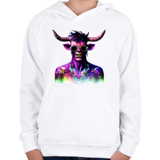 PRINTFASHION Minotaurusz_Zombi_1 - Gyerek kapucnis pulóver - Fehér gyerek pulóver, kardigán