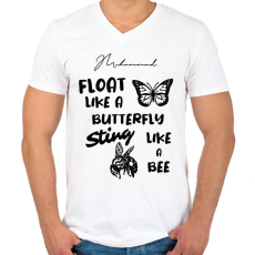 PRINTFASHION Mint a pillangó, mint a méh - Férfi V-nyakú póló - Fehér