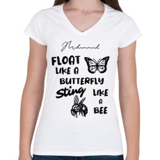 PRINTFASHION Mint a pillangó, mint a méh - Női V-nyakú póló - Fehér