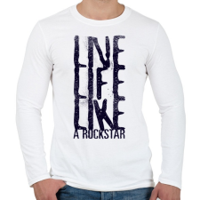 PRINTFASHION Mint egy rocksztár - Férfi hosszú ujjú póló - Fehér férfi póló