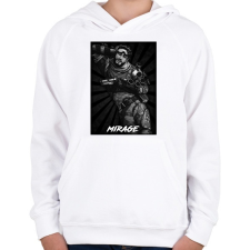 PRINTFASHION Mirage BW - Apex Legends - Gyerek kapucnis pulóver - Fehér gyerek pulóver, kardigán