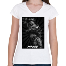 PRINTFASHION Mirage BW - Apex Legends - Női V-nyakú póló - Fehér