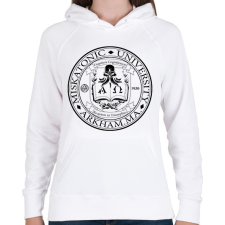 PRINTFASHION Miskatonic University (fekete) - Női kapucnis pulóver - Fehér női pulóver, kardigán