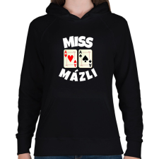 PRINTFASHION MISS MÁZLI - Női kapucnis pulóver - Fekete női pulóver, kardigán