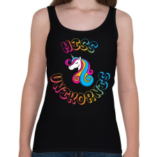 PRINTFASHION Miss Unikornis - Női atléta - Fekete női trikó