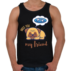 PRINTFASHION Miss you my friend - Kutyás - Férfi atléta - Fekete