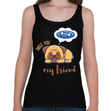 PRINTFASHION Miss you my friend - Kutyás - Női atléta - Fekete női trikó