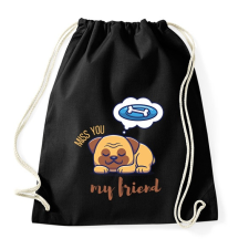 PRINTFASHION Miss you my friend - Kutyás - Sportzsák, Tornazsák - Fekete tornazsák