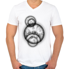 PRINTFASHION misztikus6 - Férfi V-nyakú póló - Fehér férfi póló