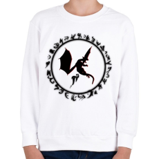 PRINTFASHION misztikus-sárkányos logo  - Gyerek pulóver - Fehér