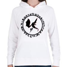 PRINTFASHION misztikus-sárkányos logo - Női kapucnis pulóver - Fehér női pulóver, kardigán
