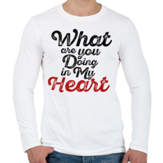 PRINTFASHION Mit csinálsz a szívemmel? - Férfi hosszú ujjú póló - Fehér