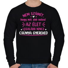 PRINTFASHION Mit dob az élet - Férfi pulóver - Fekete