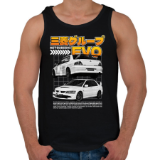 PRINTFASHION Mitsubishi evo - Férfi atléta - Fekete atléta, trikó