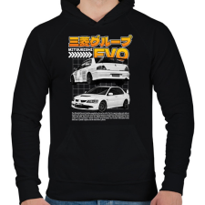 PRINTFASHION Mitsubishi evo - Férfi kapucnis pulóver - Fekete férfi pulóver, kardigán