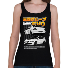 PRINTFASHION Mitsubishi evo - Női atléta - Fekete női trikó